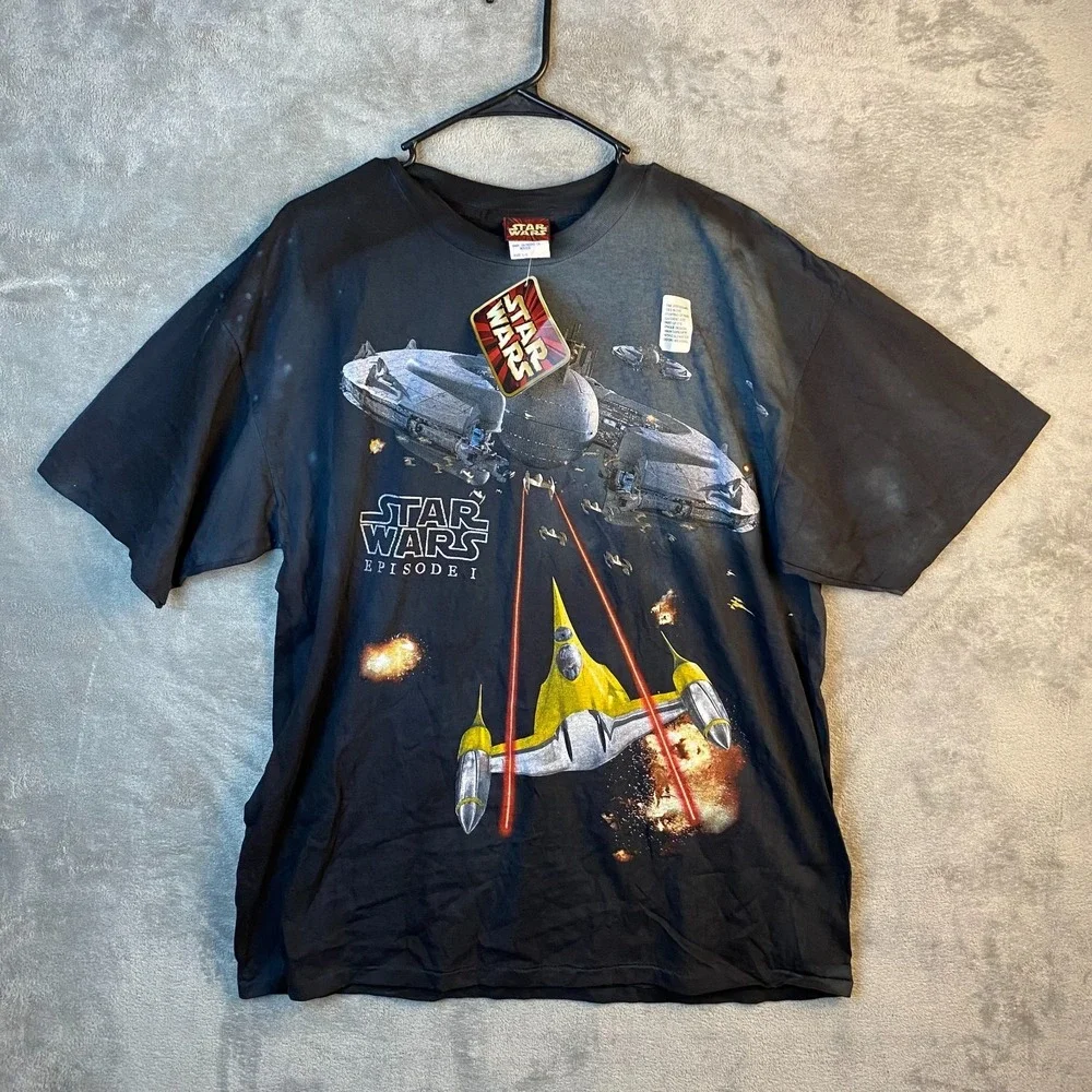 Vintage 1999 Star Wars Episode I Battle for Naboo AOP Shirt Large NWT